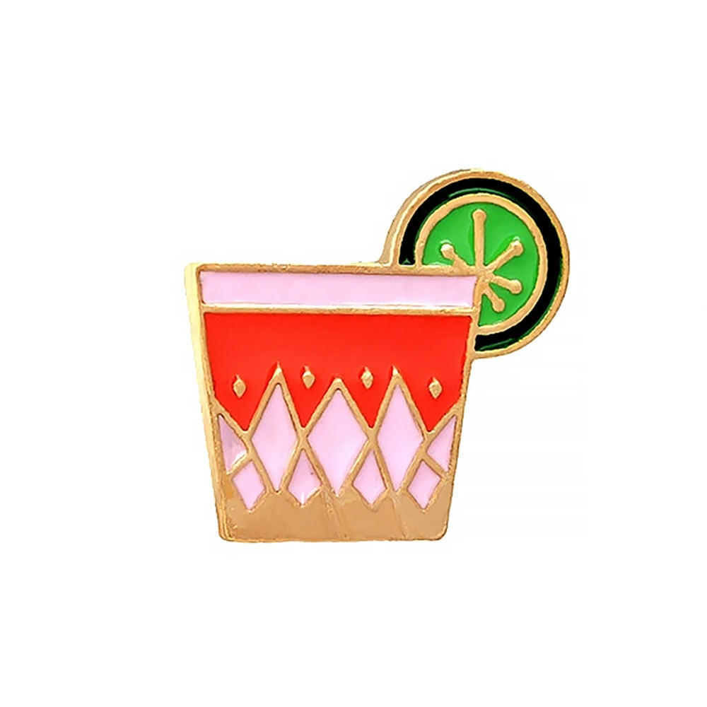 Enjoy Summer Holiday Brooch Cartoon Sea Beach Sunglasses Pins for Friends Drink Cup Ice Cream Tree Enamel Badge Bag Jewelry Gift