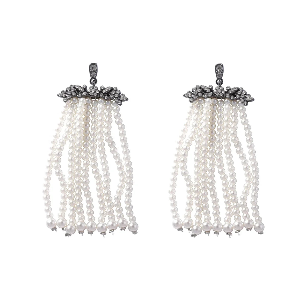 ZAA New Temperament Sweet Long Pearl Tassel Earrings