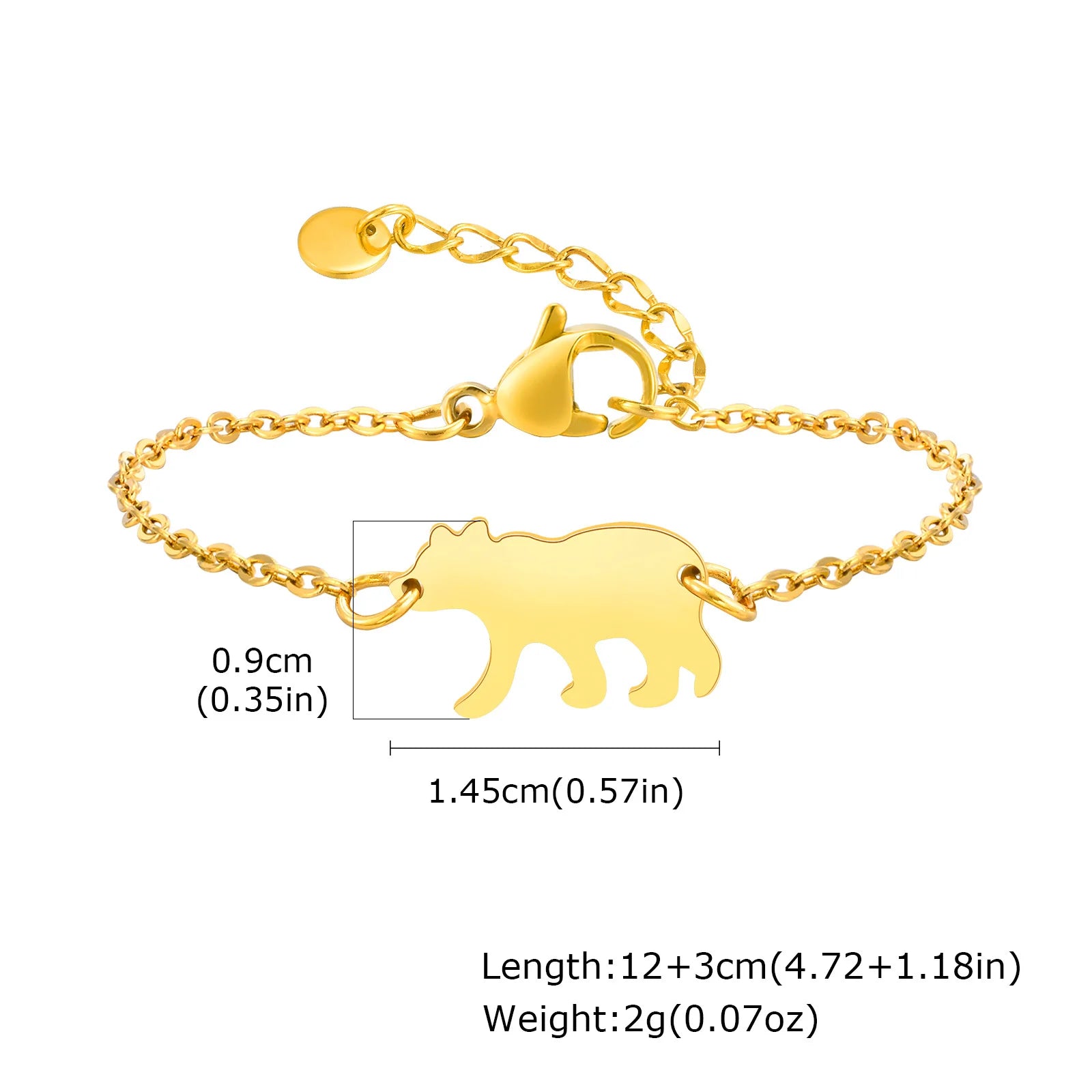 Vnox Stainless Steel Hollow Bear Bracelet For Mother And Daughter Gold Color Round Accessories Hand Jewelry Chain Bracelets
