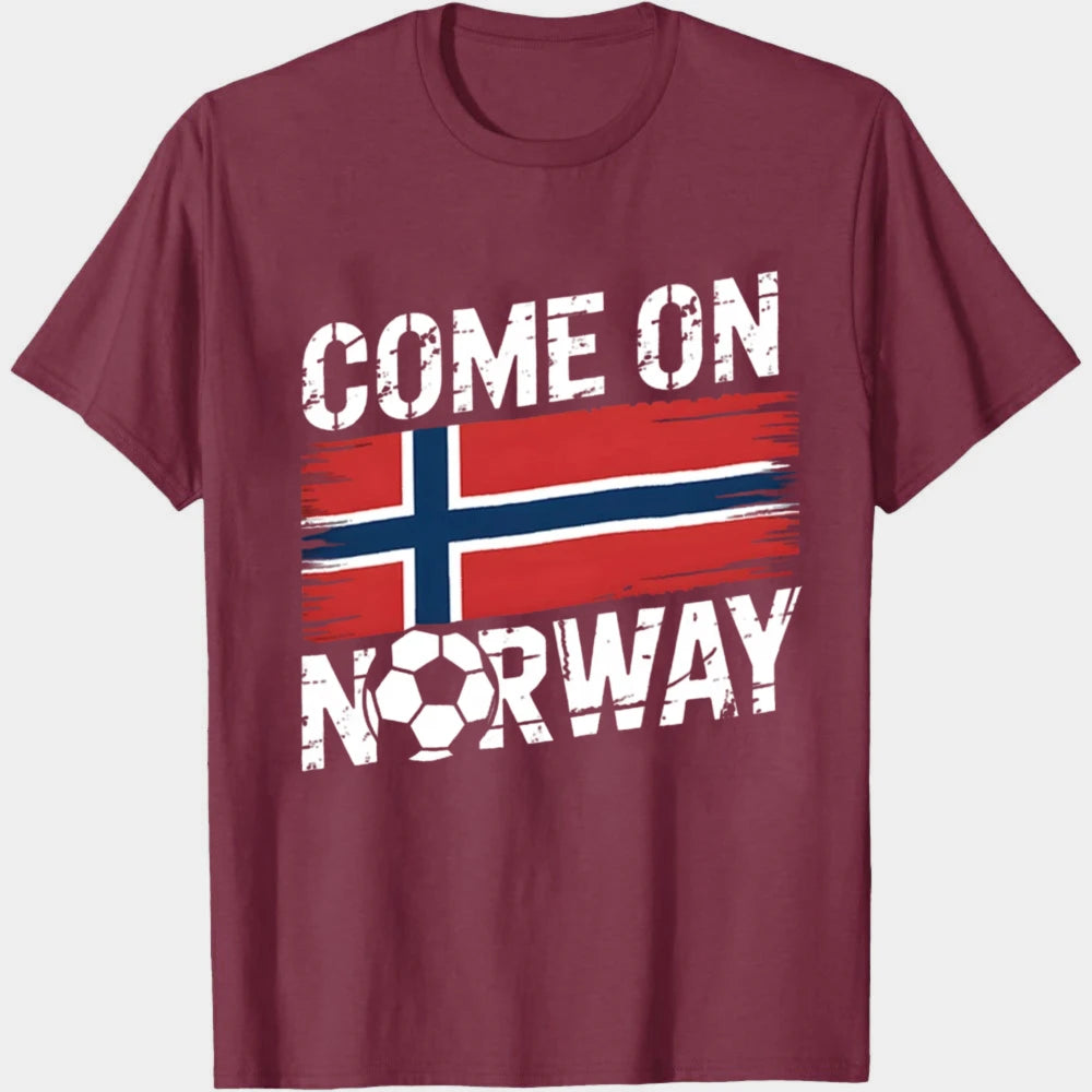 Come on Norway Supporter Football Fan Mens T-Shirt Tee Gift Top - Picture 1 of 2