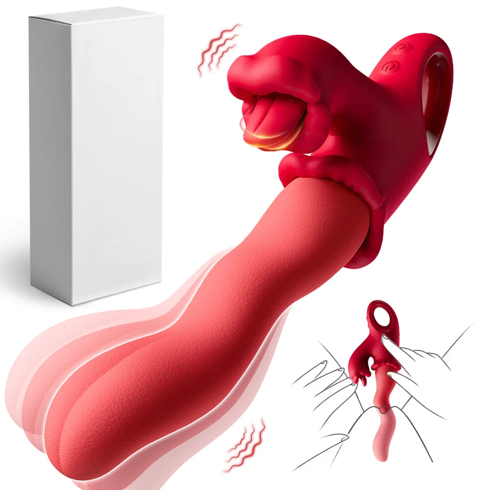 3 IN 1 Clitoral Tongue Scroll Vibrator for Women Clit Nipples G-Spot Stimulator Female Vagina Massager Vibrator Adult Sex Toys