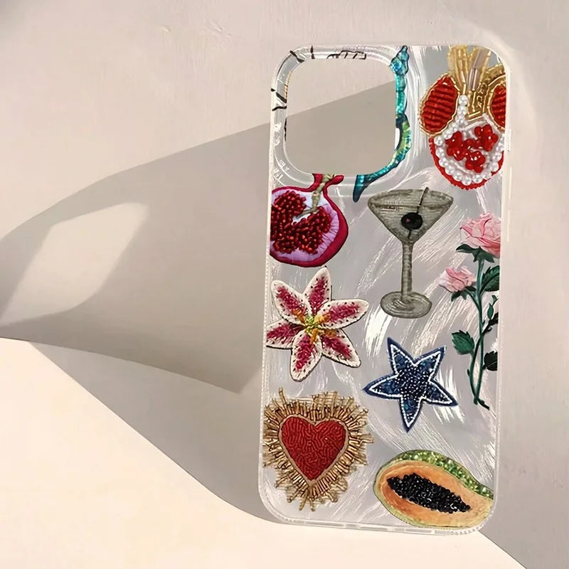 Fashionable Unique Heart Flower Pattern Case for Samsung Galaxy S25 S24 S23 S22 Ultra Plus S21 FE A55 A35 A15 A34 A54 A16 Cover