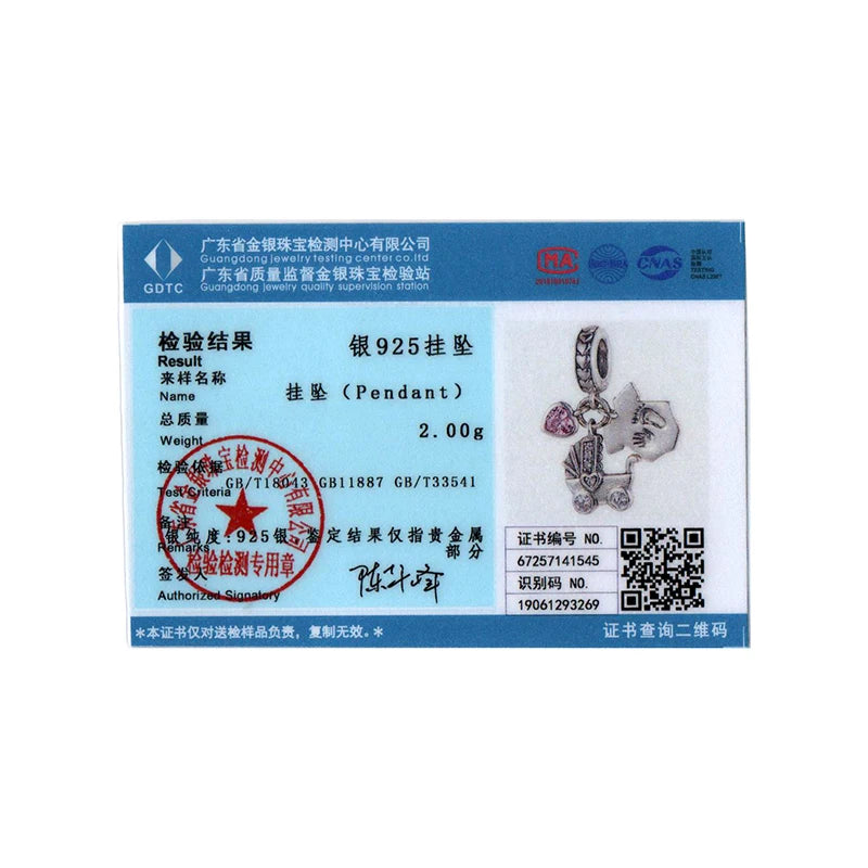 WOSTU 925 Sterling Silver Warm House Charm Baby Family Bear Pendant Love Cute Fit Original Bracelet&Necklace Fine Jewelry Gift