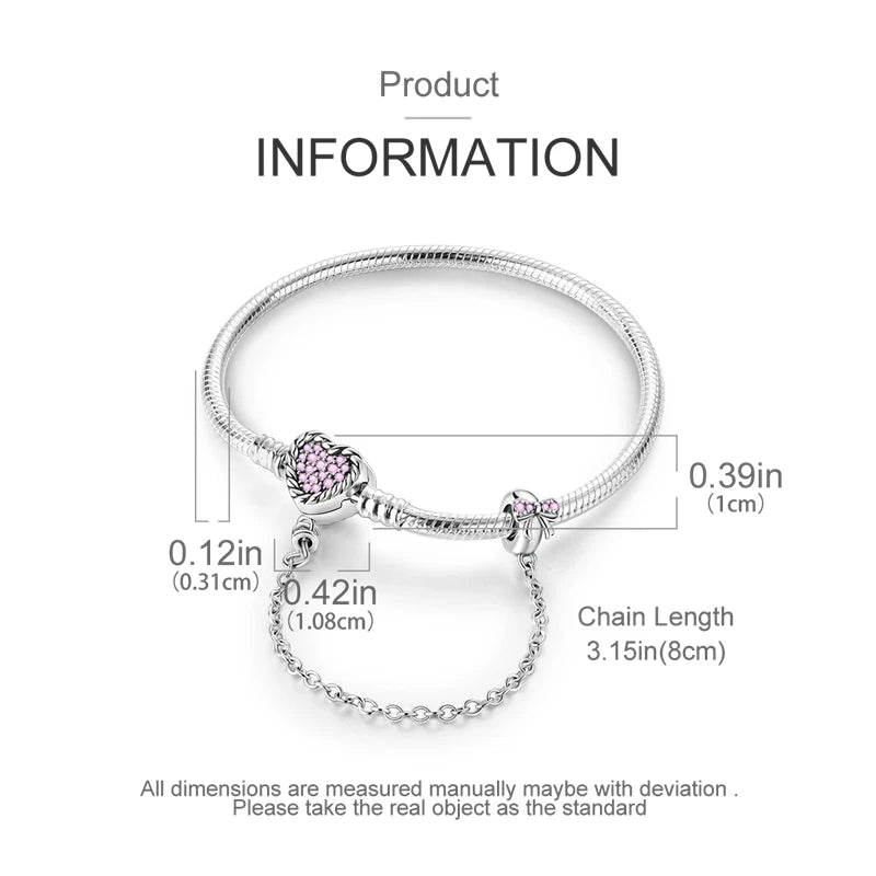 New Original 925 Sterling Silver Bracelet Heart Butterfly Bracelet For Women Fit Original Bracelet Charms Beads Jewelry DIY Gift