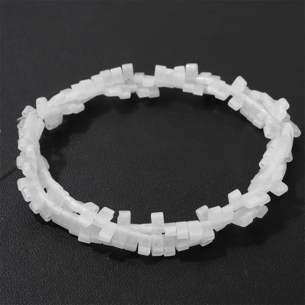 2x5mm Natural Two Hole Stone Bead Rectangle Tiger Eye Quartz Amazonite Loose Spacer Beads For Jewelry Making Bracelet Handmade