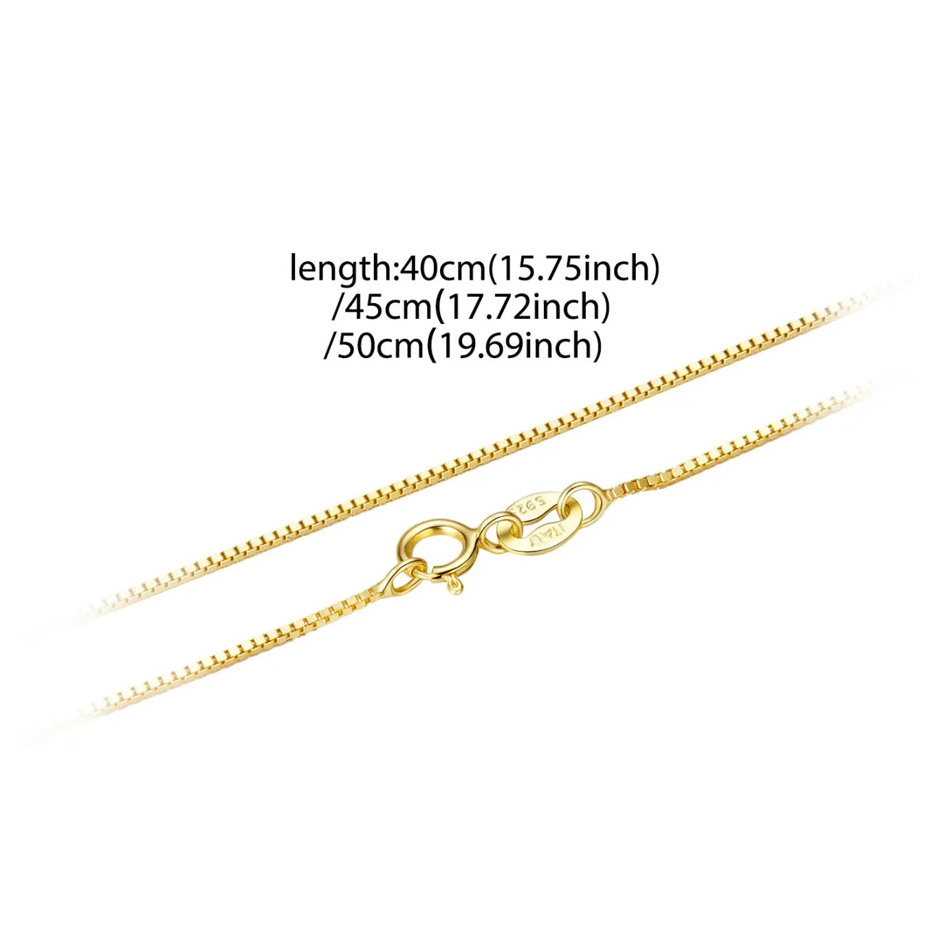 WOSTU 925 Sterling Silver Snake Chain Box Necklace 18k Gold Basic For Women Girls Fit Pendant&Charm Fine Jewelry Thin&Strong