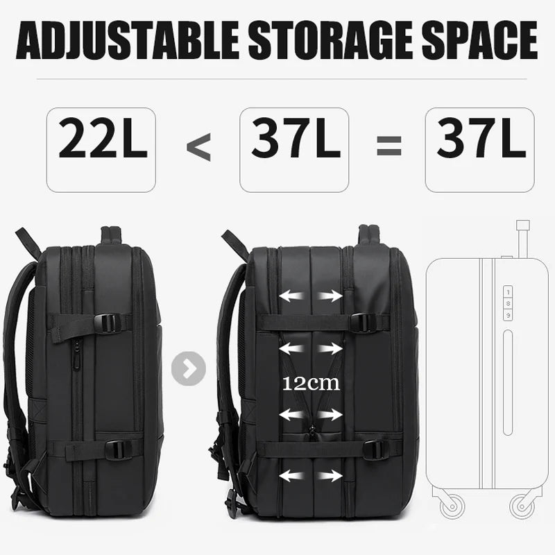 Waterproof Travel Backpack with Expandable USB & Large Capacity for 17.3 Laptop - Madeinsea©