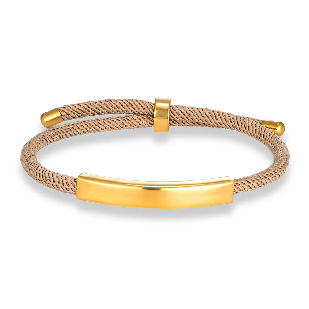 MKENDN Punk SOS Custom logo Name Engrave Text Rope Bracelet customize Stainless Steel Bracelets For Women Men ID Bracelet - Madeinsea©