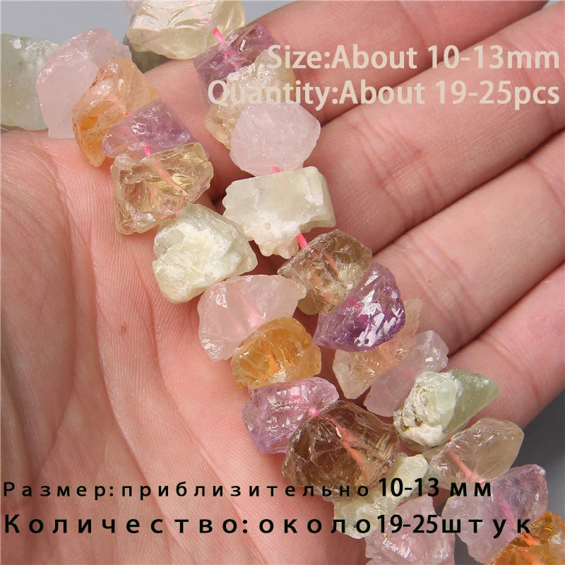 7.5" Natural Irregular Rough Stone Beads Raw Rock Lapis Quartzs Nuggets For Jewelry Making DIY Earrings Bracelet Supply 7-30mm