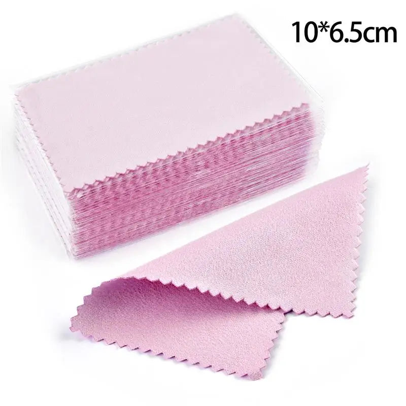 10*6.5cm/8*8cm 50pcs Silver Clean Polishing Cloth Soft Clean Wipe Wiping Cloth For Necklaces Rings Jewelry Clean Tool