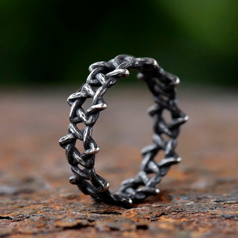 2024 New Personality 316L Stainless Steel Irregular Thorns Couple Ring Retro Finger Anels For Man Women Lovers Jewelry Gift