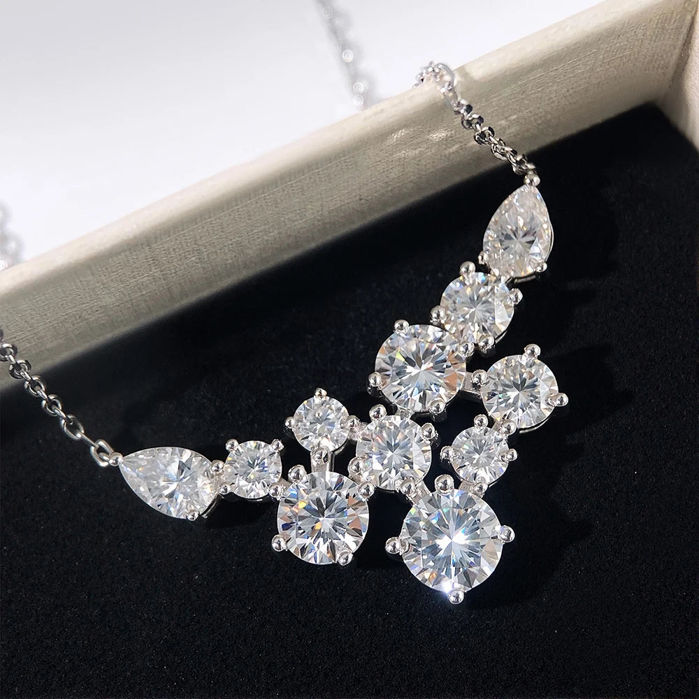 Serenity 4.8ct D Color Moissanite Necklace Women Bridal Gift 100% S925 Sterling Silver Sparkling Lab Diamond Pendant Neck Chain - Madeinsea©