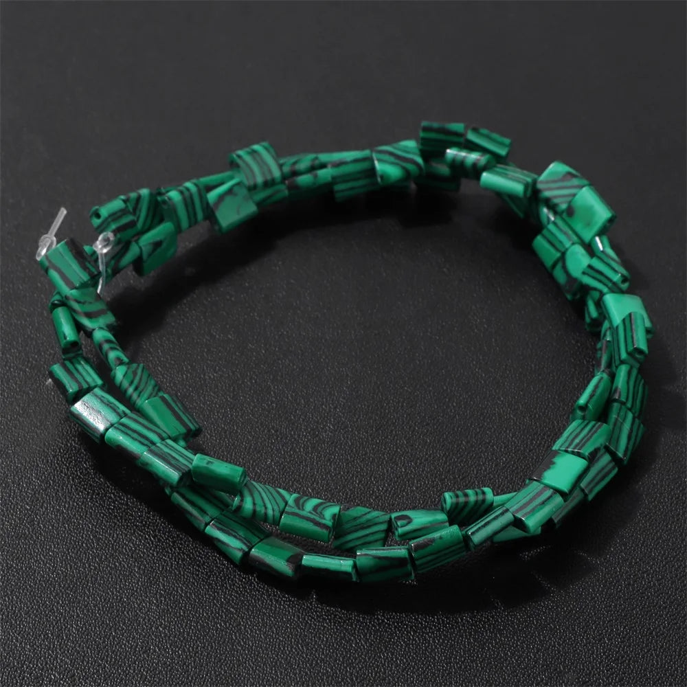 5MM Double Hole Square Bead Natural Tiger Eye Quartzs Imperial Jaspers DIY Beads For Jewelry Making Bracelet Necklace Handmade