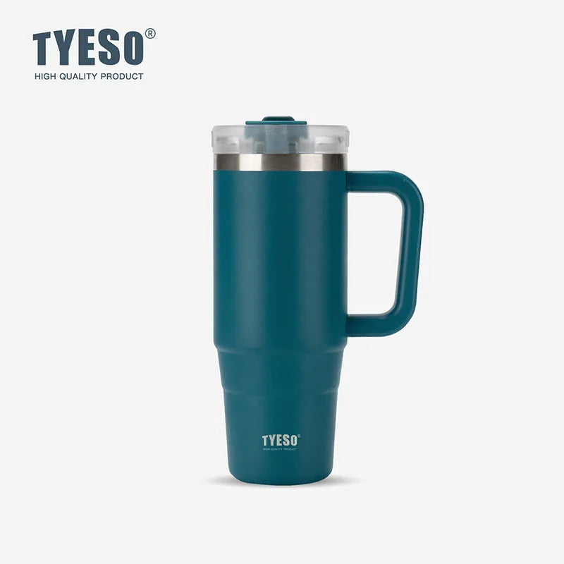 Tyeso Stainless Steel Vacuum Flask Double Wall Insulated Thermos Bottle Hot/Cold Travel Mug Leak-Proof Car Coffee Water Bottle