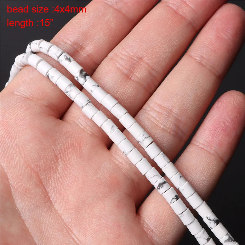 New Arrival Natural Howlite Stone Bead White Turquoises Loose Beads Jewelry Making Perles Gem Loose Beaded Diy Bracelet Necklace