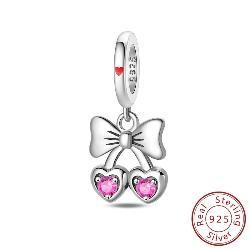 Original Charms Beads 925 Sterling Silver Cherry Strawberry Avocado Watermelon Fruits Charms Pendants For Woman Jewelry Making