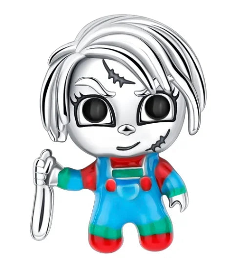 Halloween Charms 925 Sterling Silver Black Skull Bat Pumpkin Pendant Fit Original Bracelet Charm Beads Necklace DIY Fine Jewelry