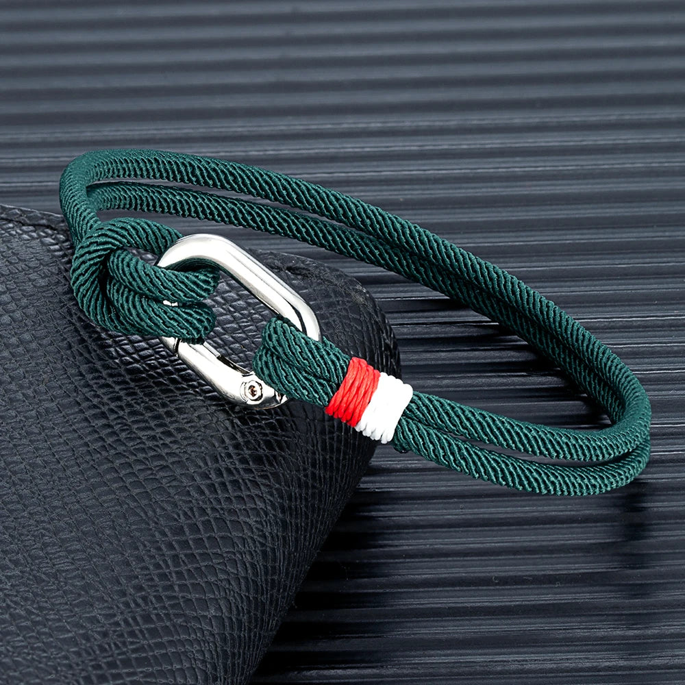 MKENDN New Nautical Mens Thin Rope Bracelet With Oval Circle Spring Clasp For Surfer Beach Jewelry Gifts - Madeinsea©