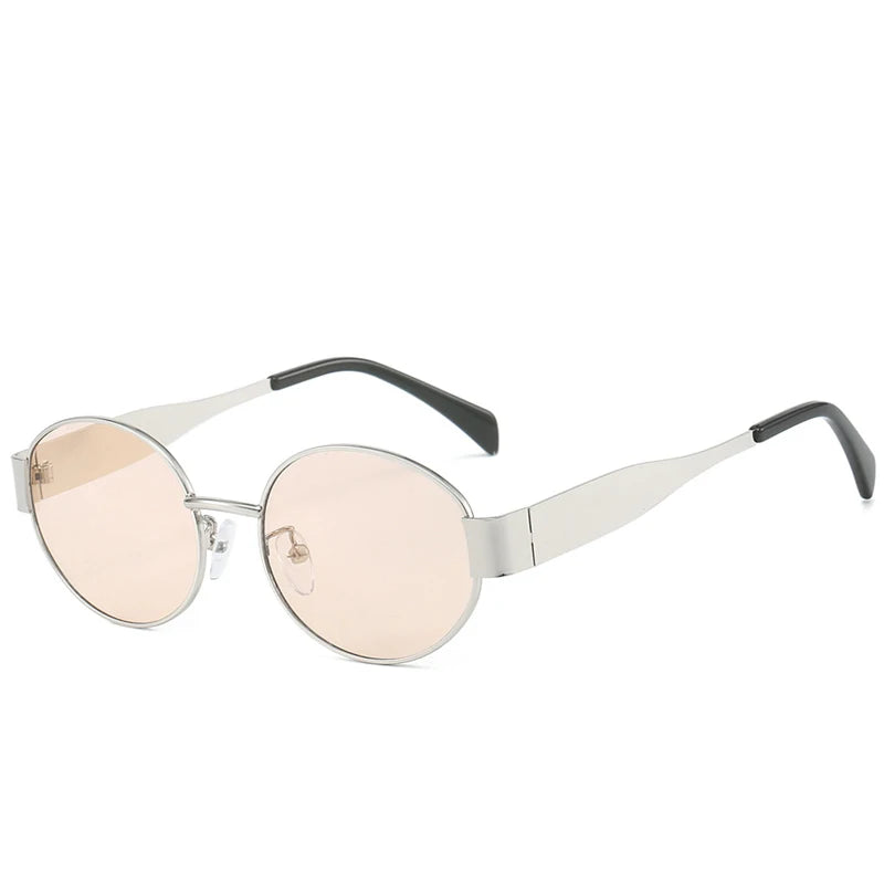 2025 Advanced Metal Sunglasses Fashion Small Oval Glasses Brand Designer Vintage Sun Glasses High Quality Oculos De Sol UV400