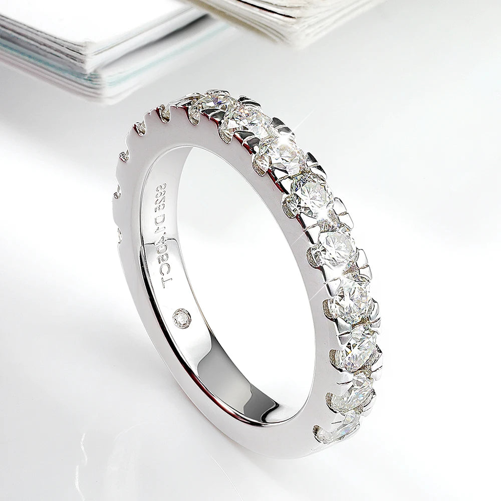 Serenity 1.4cttw D Color VVS1 Moissanite Row Rings Women 100% S925 Sterling Silver Lab Diamond Rings Plated 18K Anniversary Gift