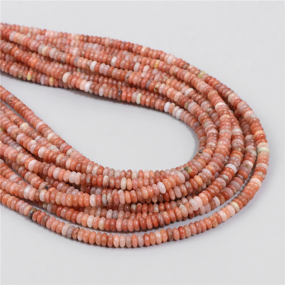 Natural Flat Round Stone Beads Abacus Shape Jaspers Quartzs Gems Beads For DIY Necklace Earrings Jewelry Making Accessori 2*4mm