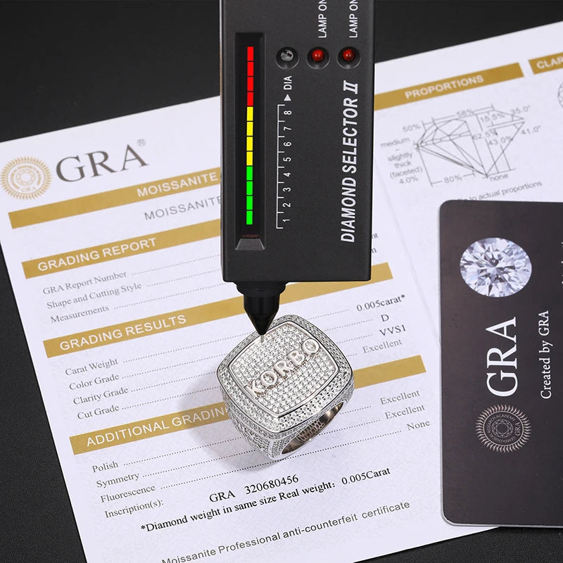 Custom Style Rings For Men Letters Silver 925 Ring Moissanite Combination Letter Name Hip Hop Jewelry Men's Gifts