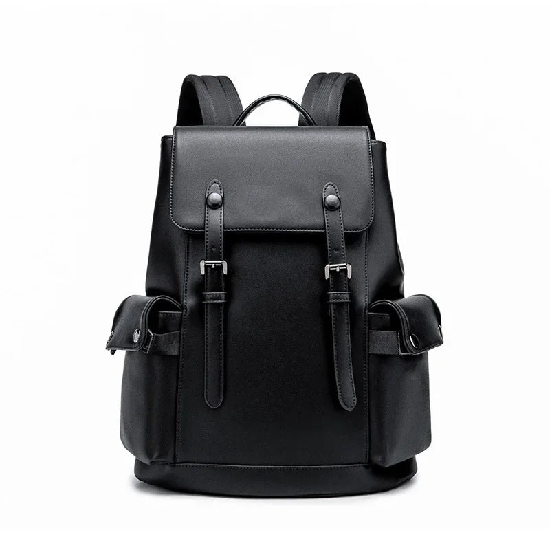 New Fashion Backpack Men Luxury Solid Leather Men's Backpack Business Travel Laptop Backpack Male High Capacity School Bag