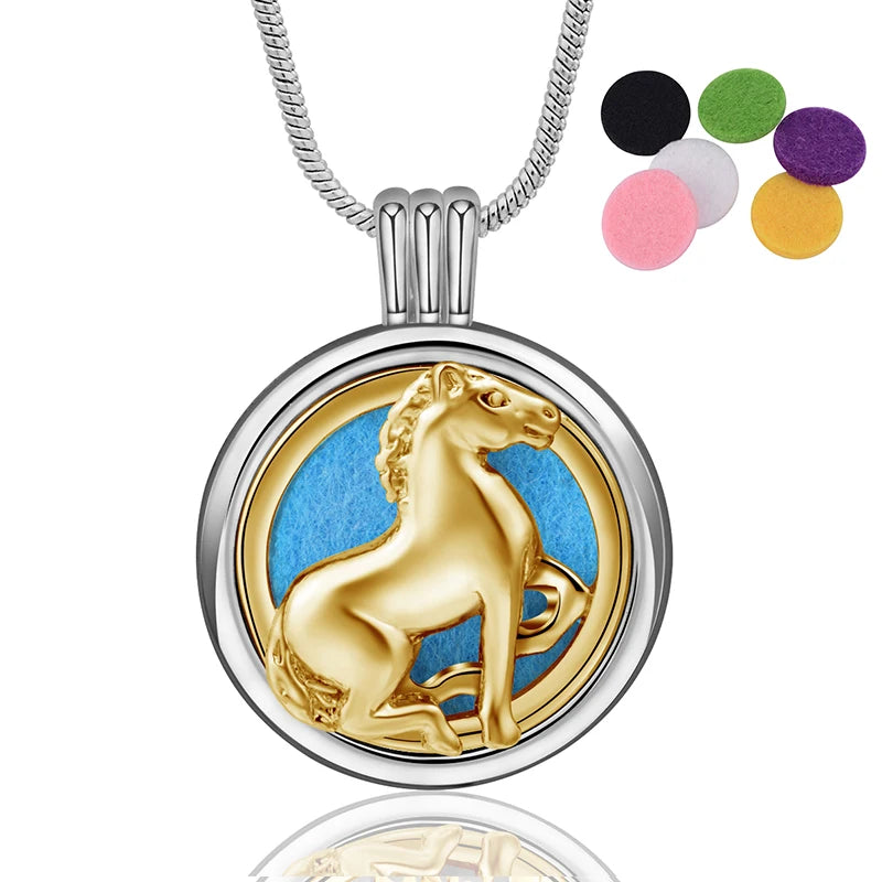 Eudora Copper Perfume Essential Oil Diffuser Necklace Aromatherapy Diffuser Locke Pendants Healing Jewelry Gift