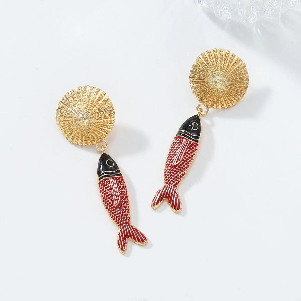 ZAA Luxury Fish Pendant Beach Vacation Style Earrings
