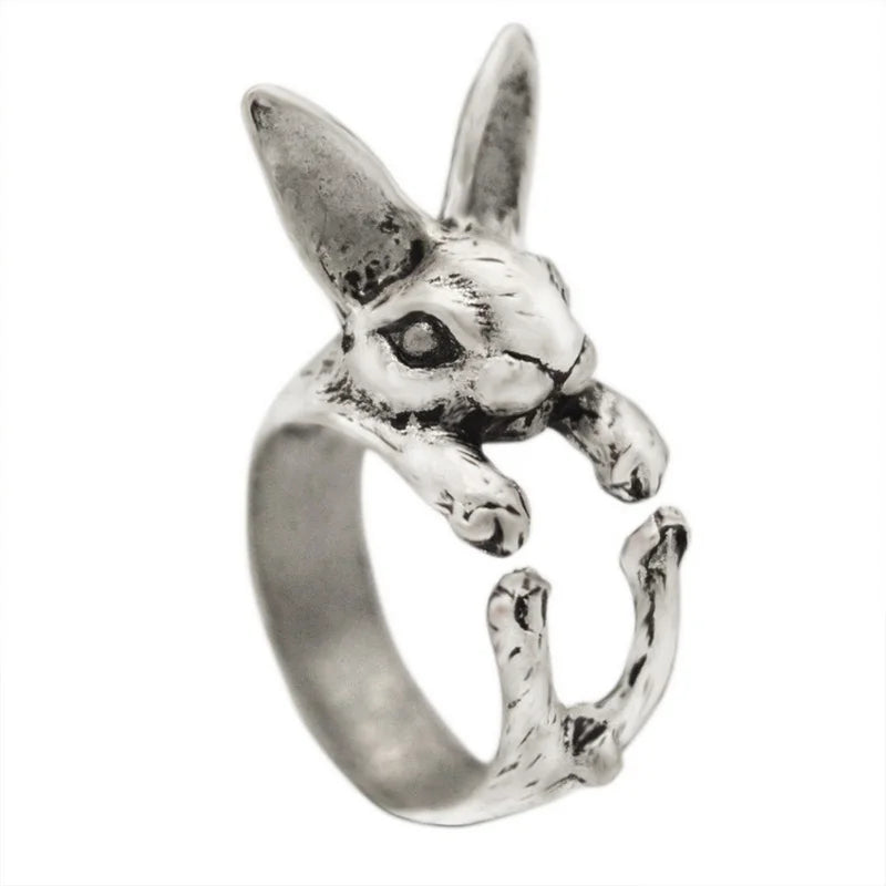 Vintage Cute Fox Shape Rings for Women Lovely Fox With Long Tail Charm Adjustable Knuckle Finger Ring Party Charm Jewelry Gifts