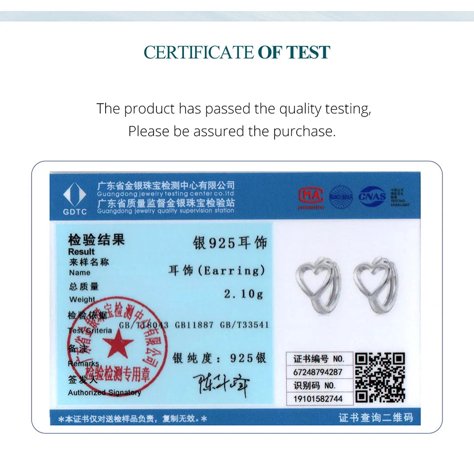 BAMOER 925 Sterling Silver Heart Hoop Earrings, White Gold Plated Minimalist Hoop Earrings Sweet Love Heart Jewelry for Women