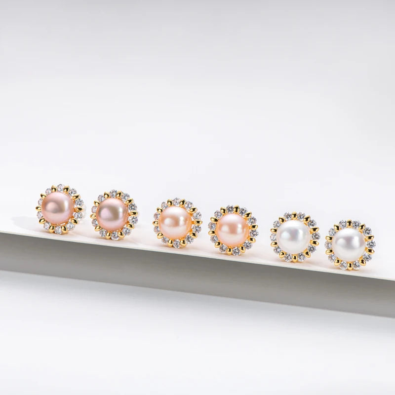 OXTAO Real Natural Freshwater Pearl Fashion Ladies Elegant Earring Jewelry Valentine's Day Girlfriend Birthday Wedding Gift