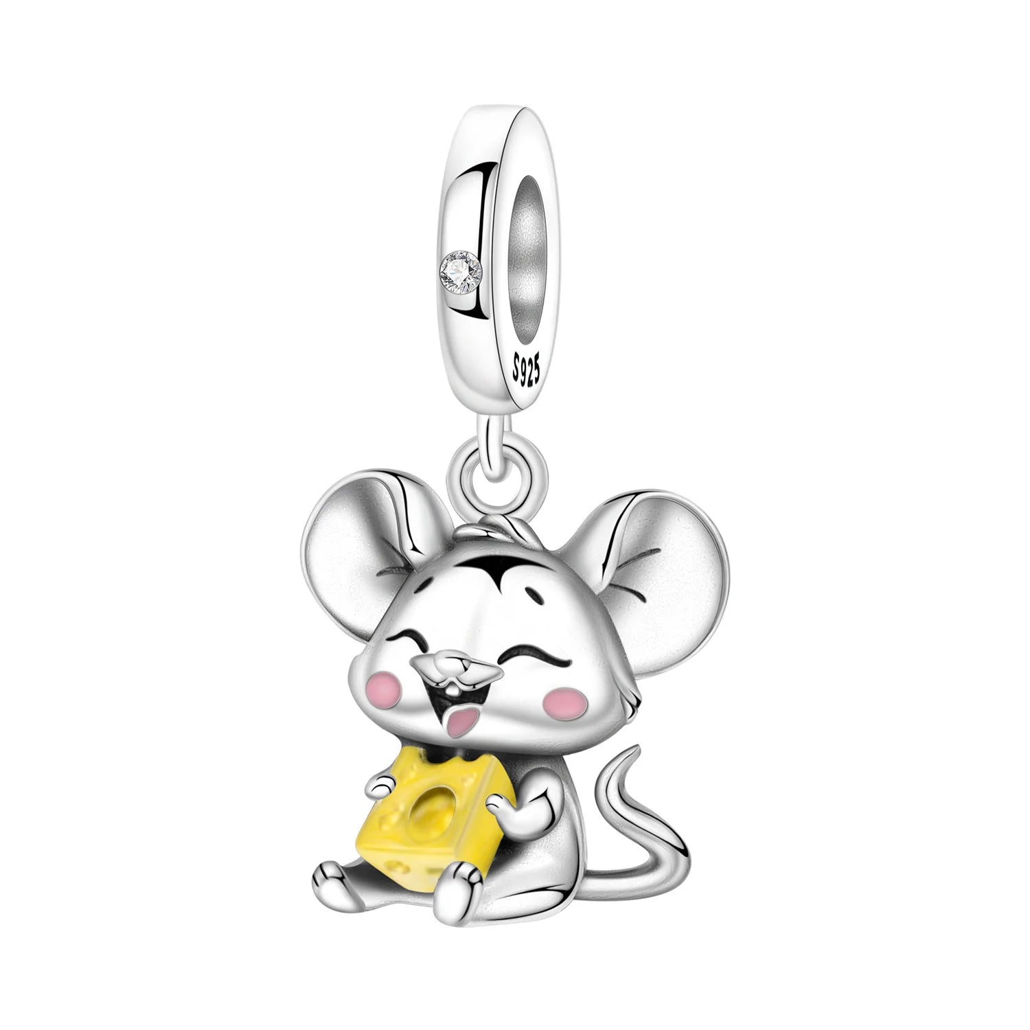 PANPOKI 925 Sterling Silver Cute Little Tiger Animal Pendants Bracelet Charms Fit Women Jewelry Party Beads DIY Trendy Gifts