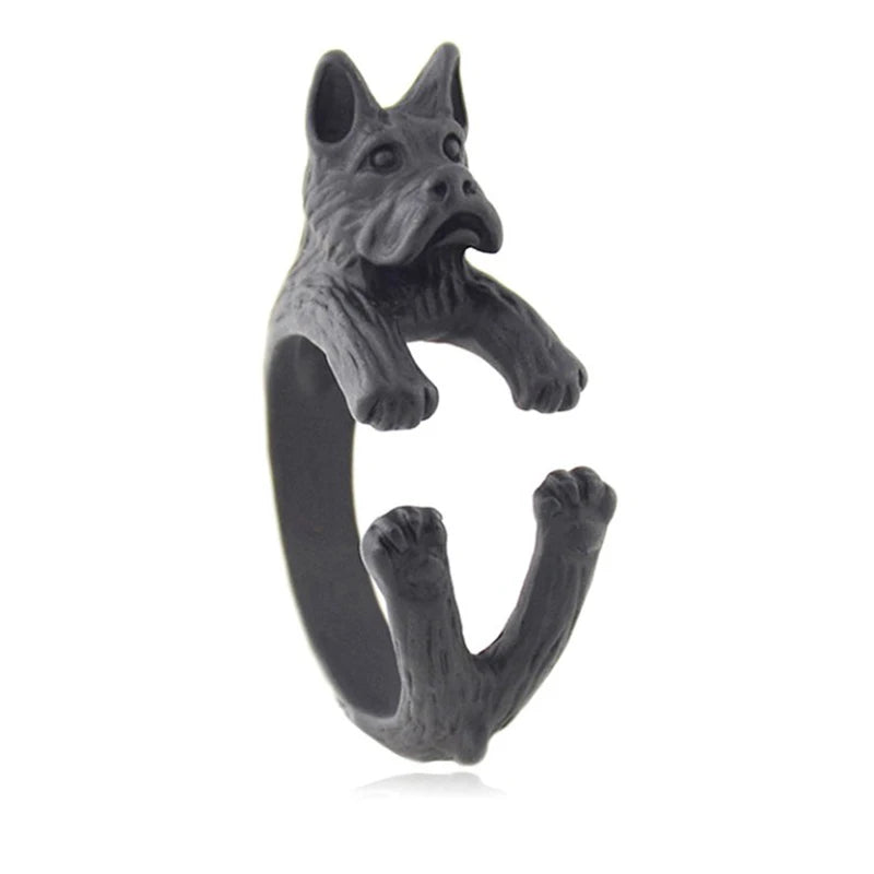 Vintage Hippie Brass Knuckle Cute Beagle&Husky&Boxer Anel Ring Boho Lovely Dog Anillos Animal Rings For Bague Femme Men Jewelry