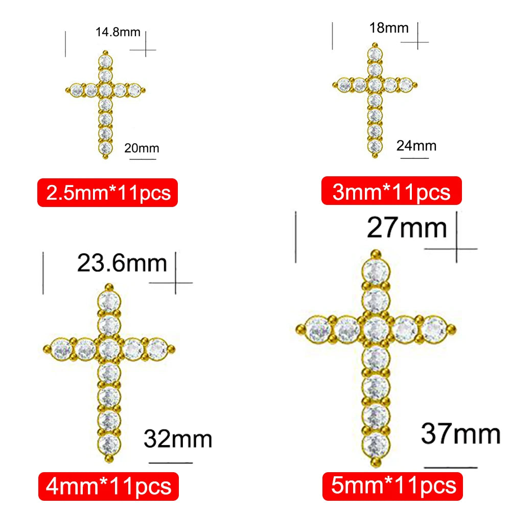 3mm 4mm 5mm Moissanite Cross Necklace GRA Certified S925 Silver Jesus Pendant Neck Chain for Women Engagement Bridal Fine Jewely - Madeinsea©