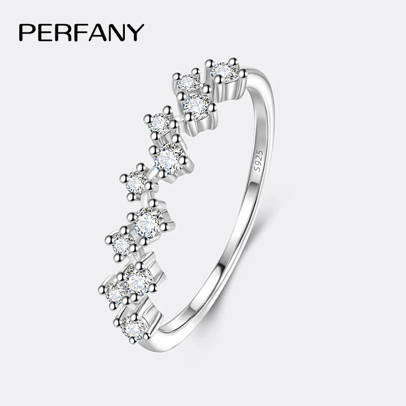 PERFANY 0.41CT Moissanite Eternal Ring for Women S925 Pure Silver Plated 18K White Gold Laboratory Diamond Fashion Jewelry - Madeinsea©
