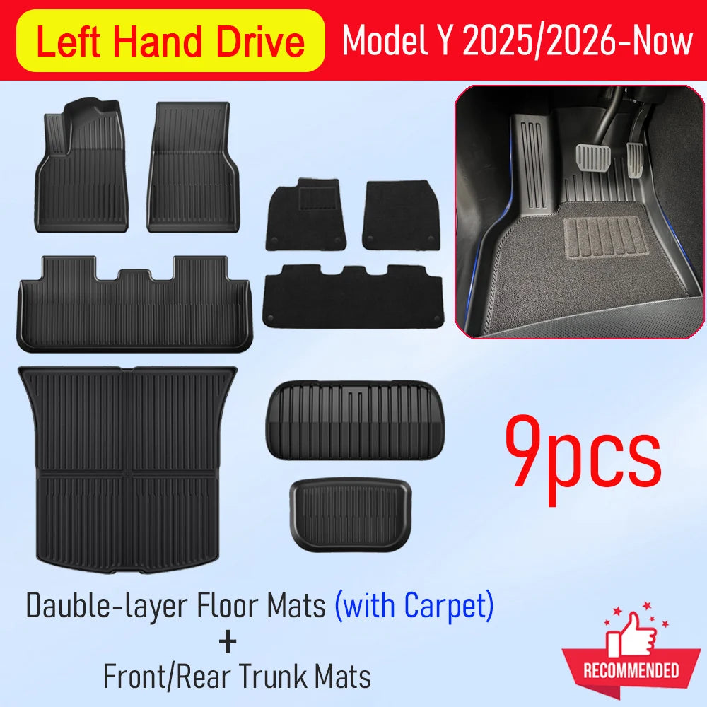 for Tesla Model Y Juniper 2025 2026 Car Floor Mats Cargo Liner Trunk Mats Backrest Kick Pads Protection Car Interior Accessories - Madeinsea©