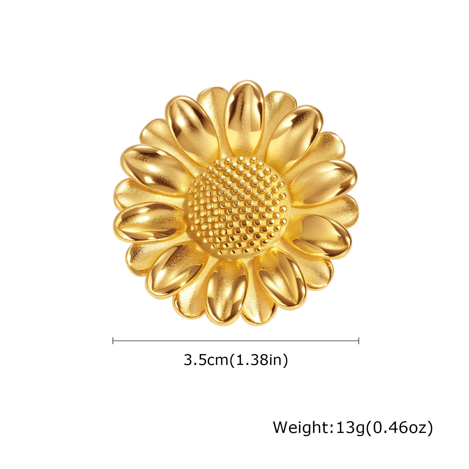 Vnox Irregular Round Textured Broochs For Women Girl Stainless Steel Gold Color Exaggerate Brooch Trendy Daily Jewelry Gift