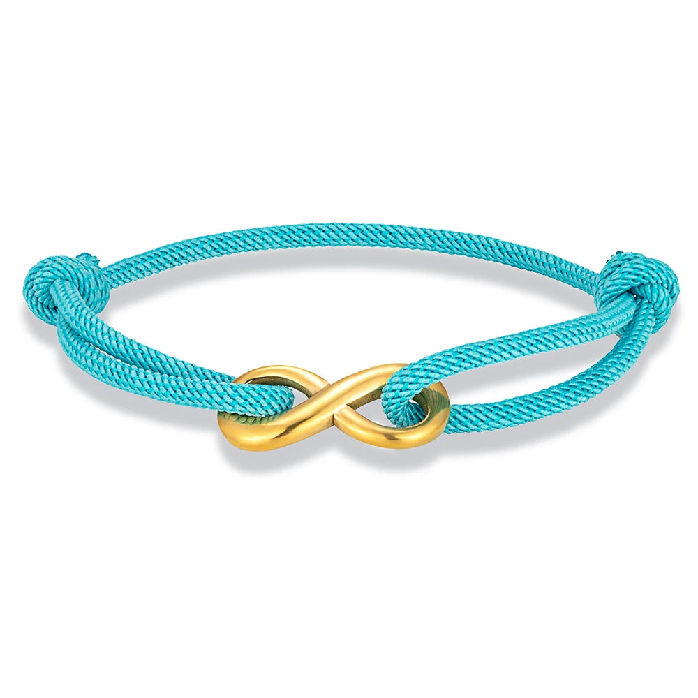 MKENDN Modisches, vergoldetes Edelstahl-Unendlichkeitsarmband für Männer und Frauen, verstellbares Seilarmband, Paar-Schloss-Schmuck