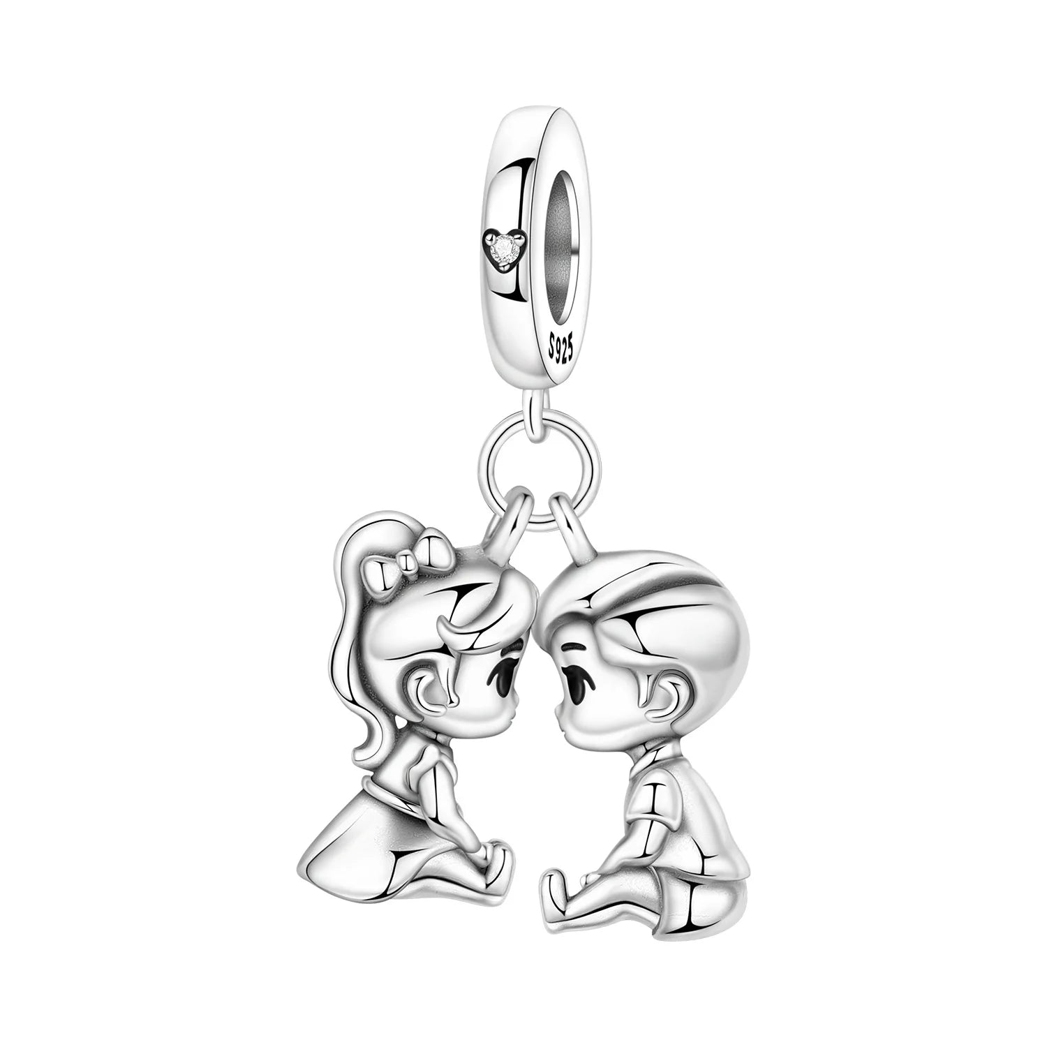PANPOKI 925 Sterling Silver Boy And Cute Bear Pendant Charms Beads Fit Bracelets DIY Party Trendy Gifts Jewelry Accessory