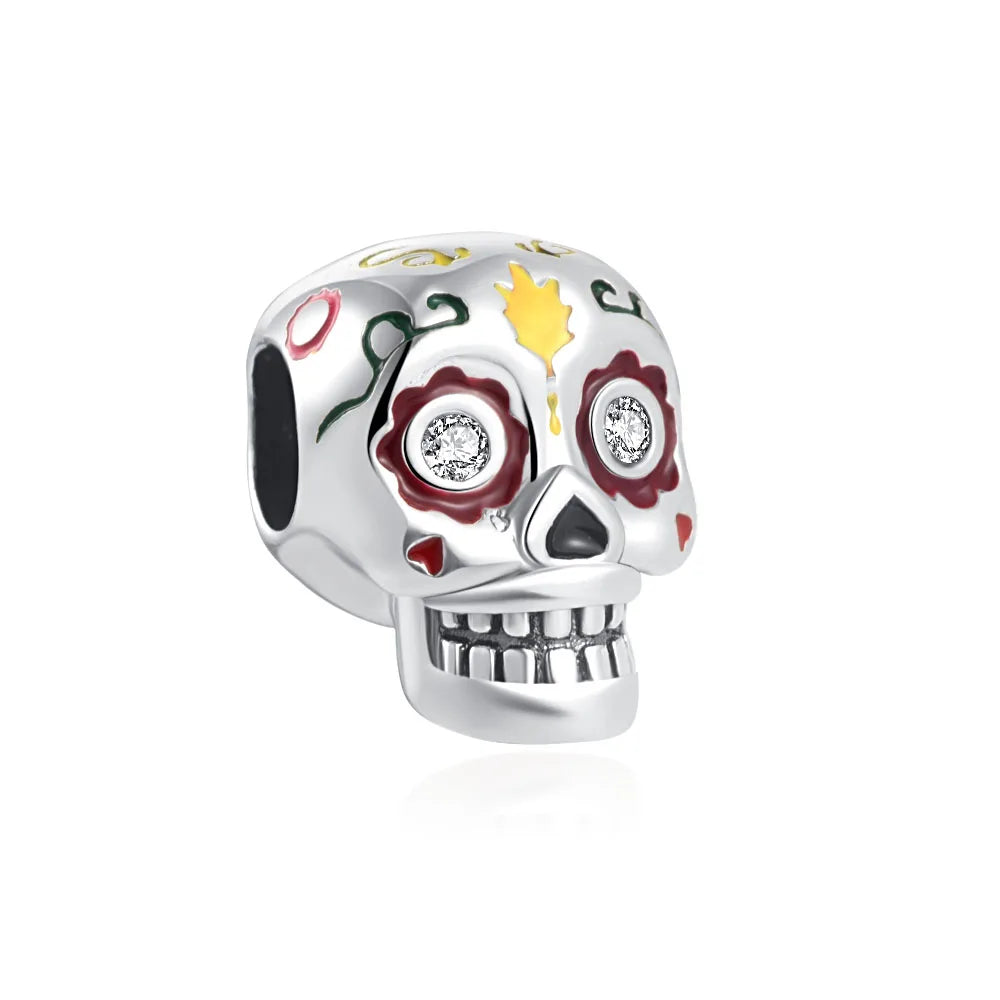 Miniso Gruseliges Skelett-Geister-Serie 925 Sterling Silber Charm Halloween Hut Perle Passend für Damen Original Schmuck Geschenk
