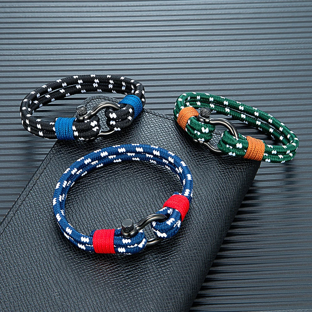 MKENDN Nautical Rope Bracelet for Men Women Minimalist Navy Nylon Perfect Rope Jewelry Graduation Gift Unisex Design