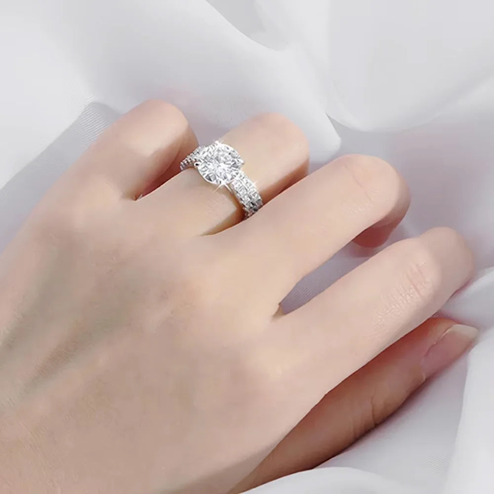 Serenity 1ct 2ct 3ct 4ct D Color Moissanite Rings For Women Man Gift 100% S925 Sterling Silver Eternity Rings Plated 18K Jewelry - Madeinsea©