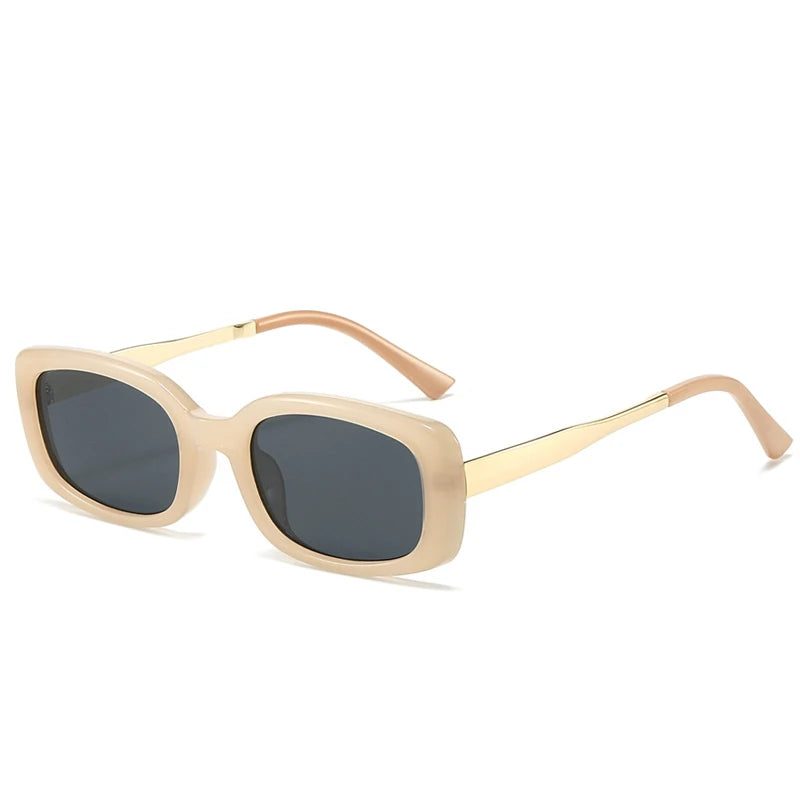 Vintage Rectangle Frame Sunglasses Men Fashion Metal Square Sun Glasses Luxury Brand Design UV400 Shades Eyewear Women Goggles