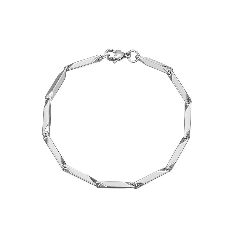 Stainless Steel Melon Seed Chain Bracelet For Men Women Punk Gothic Hiphop Accessories Trendy Unisex Designer Jewelry Lover Gift