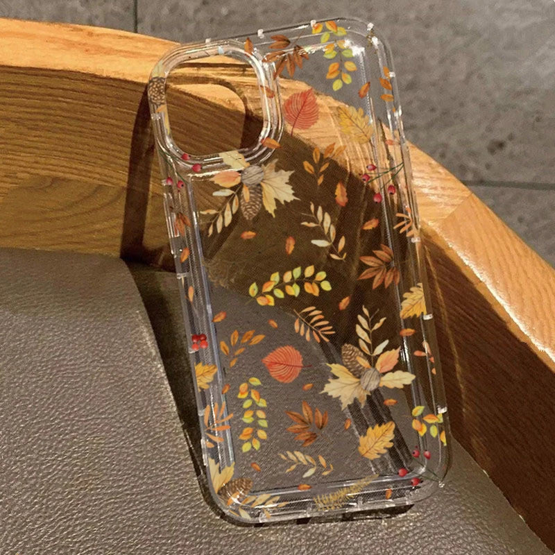Warm Autumn Leaf Pattern Phone Case For Xiaomi Redmi Note 13 12 12S 11 11S 10 10S Pro Plus 5G Redmi 13C 4G Silicone Clear Cover