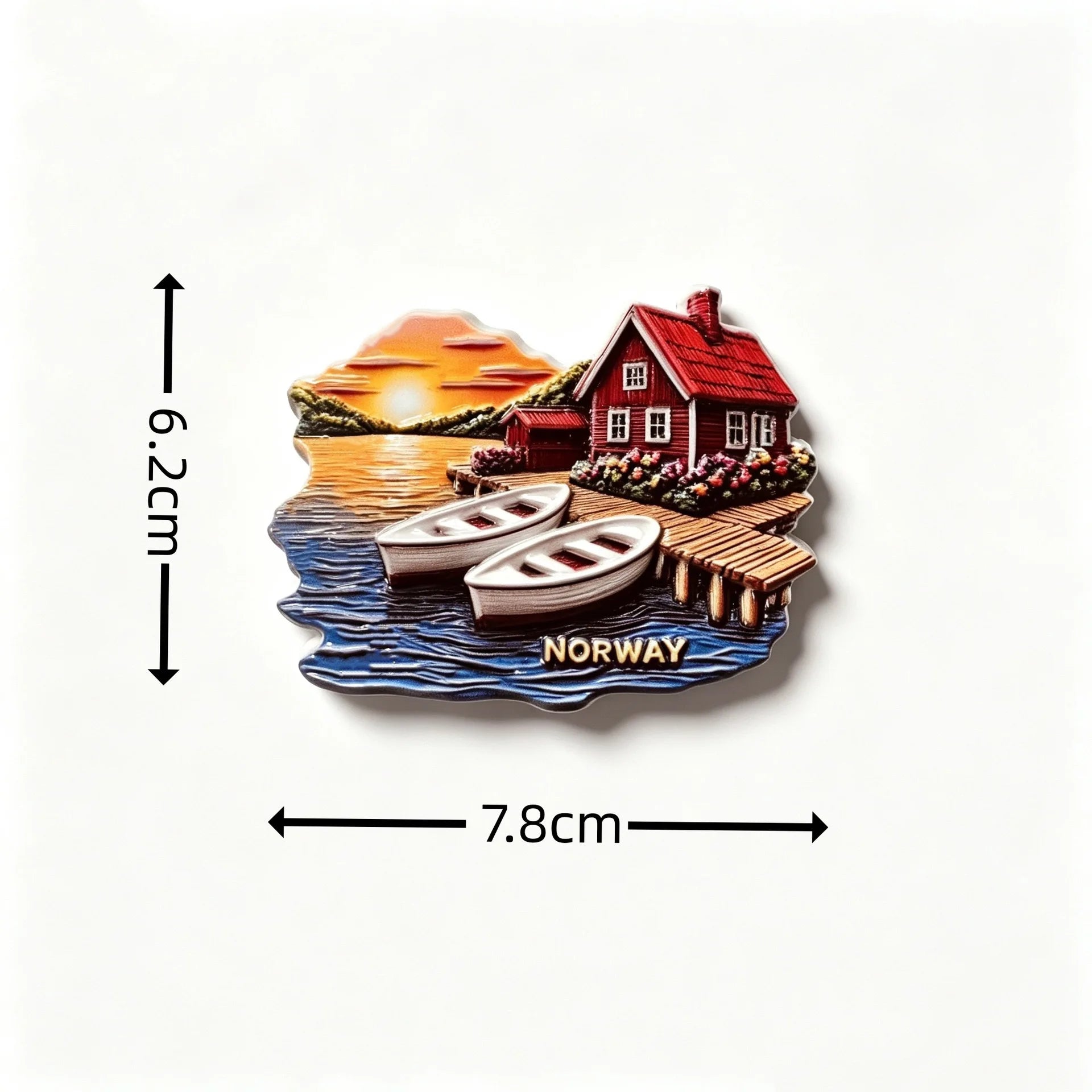 Norway Lofoten Fisherman Cabin 3D Resin Fridge Magnet, Travel Souvenir, Home Kitchen Decor, Collection Magnet Gift