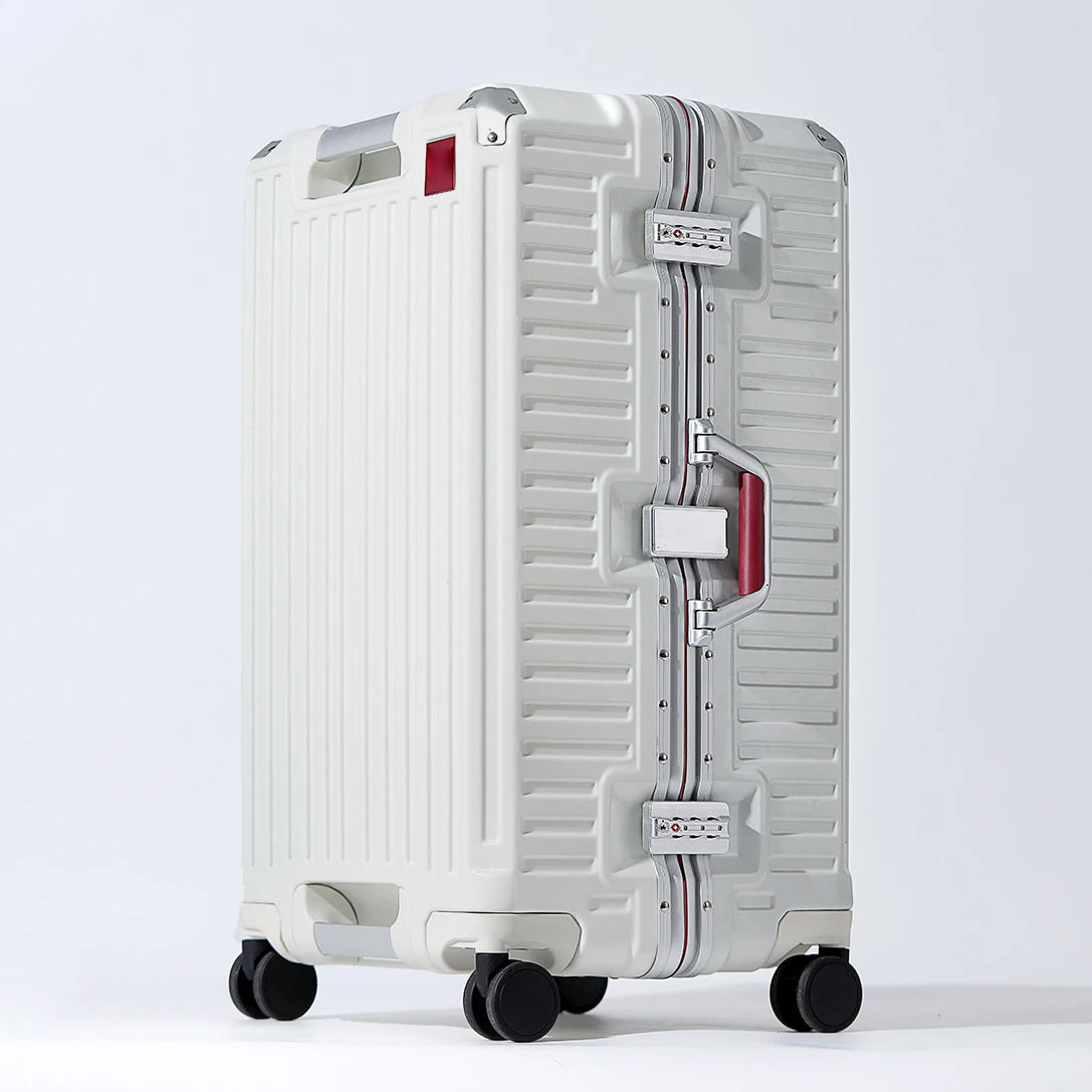 Suitcase Wide Handle Travel Suitcase Men 20 24 26 Carry-On Luggage Women PC Aluminum Frame Trolley Case - Madeinsea©