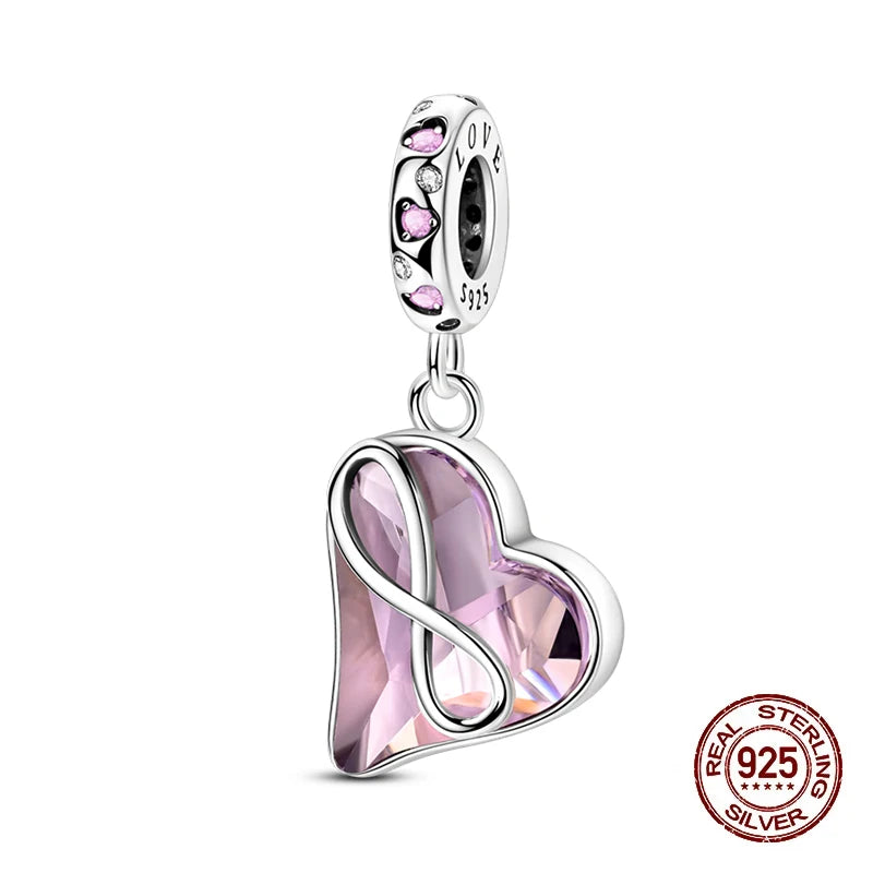 Fashion 925 Sterling Silver Heart Shape Tree Of Life Mother Sister Hug Charms Beads Fit Original Bracelets Fine DIY Jewelry Gift