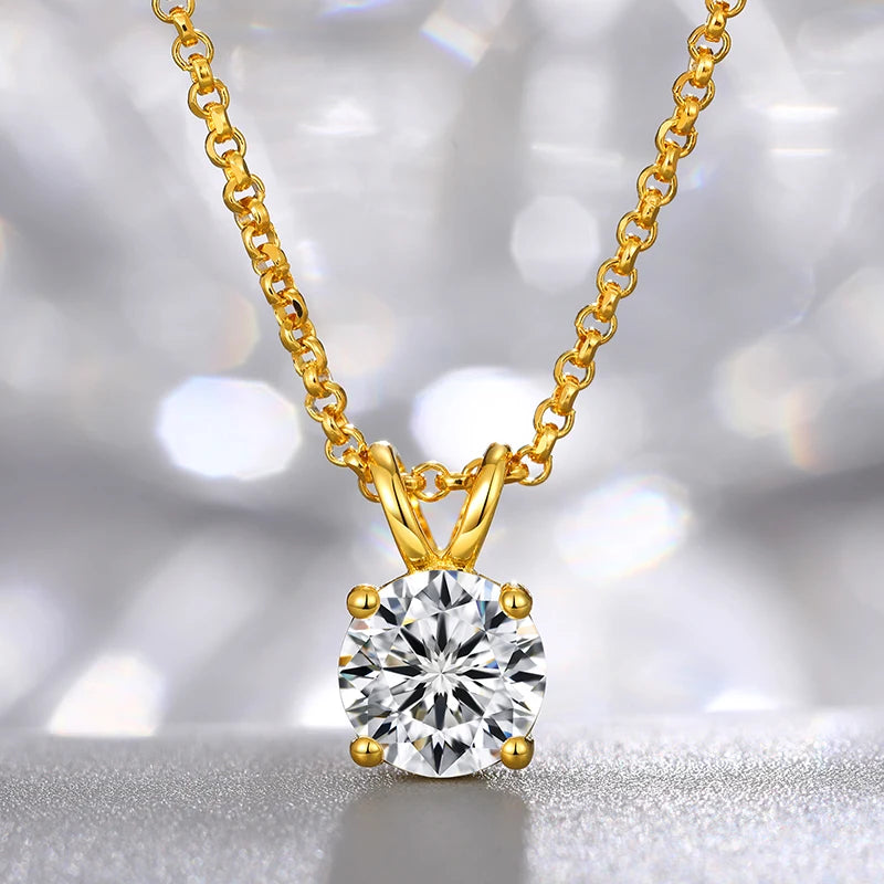 TUHE Unisex VVS1 Moissanite Pendant Necklace 925 Silver FineJewelry Birthday Gifts